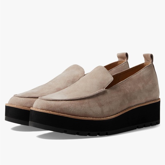 Eileen Fisher Ells Platform Loafers Size 6.5 Brown Suede Slip On Sneakers - Picture 1 of 10
